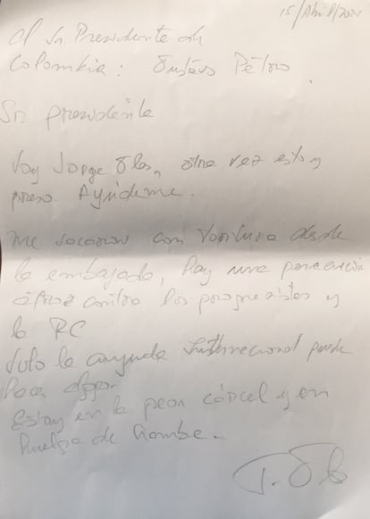 Carta al presidente de Colombia, Gustavo Petro.