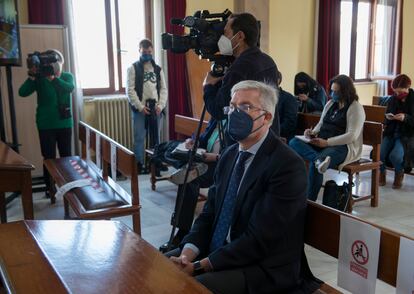 El exalcalde popular de Jaén, José Enrique Fernández de Moya, en el juicio este lunes en la Audiencia Provincial de Jaén.