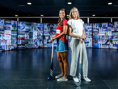 Sara Barrios (izquierda) y Virginia Ramírez, en la sede del Comité Olímpico Español.