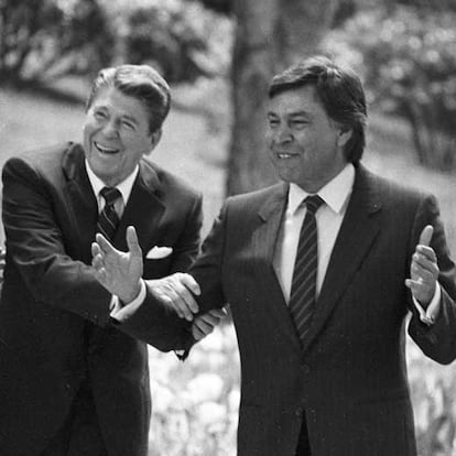 Ronald Reagan y Felipe González, en España en 1985.