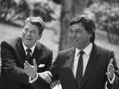 Ronald Reagan y Felipe González, en España en 1985.