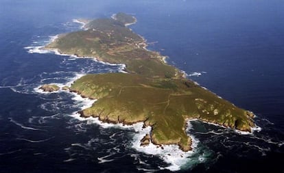 Vista a&eacute;rea de la isla de Ons, en la r&iacute;a de Pontevedra.
