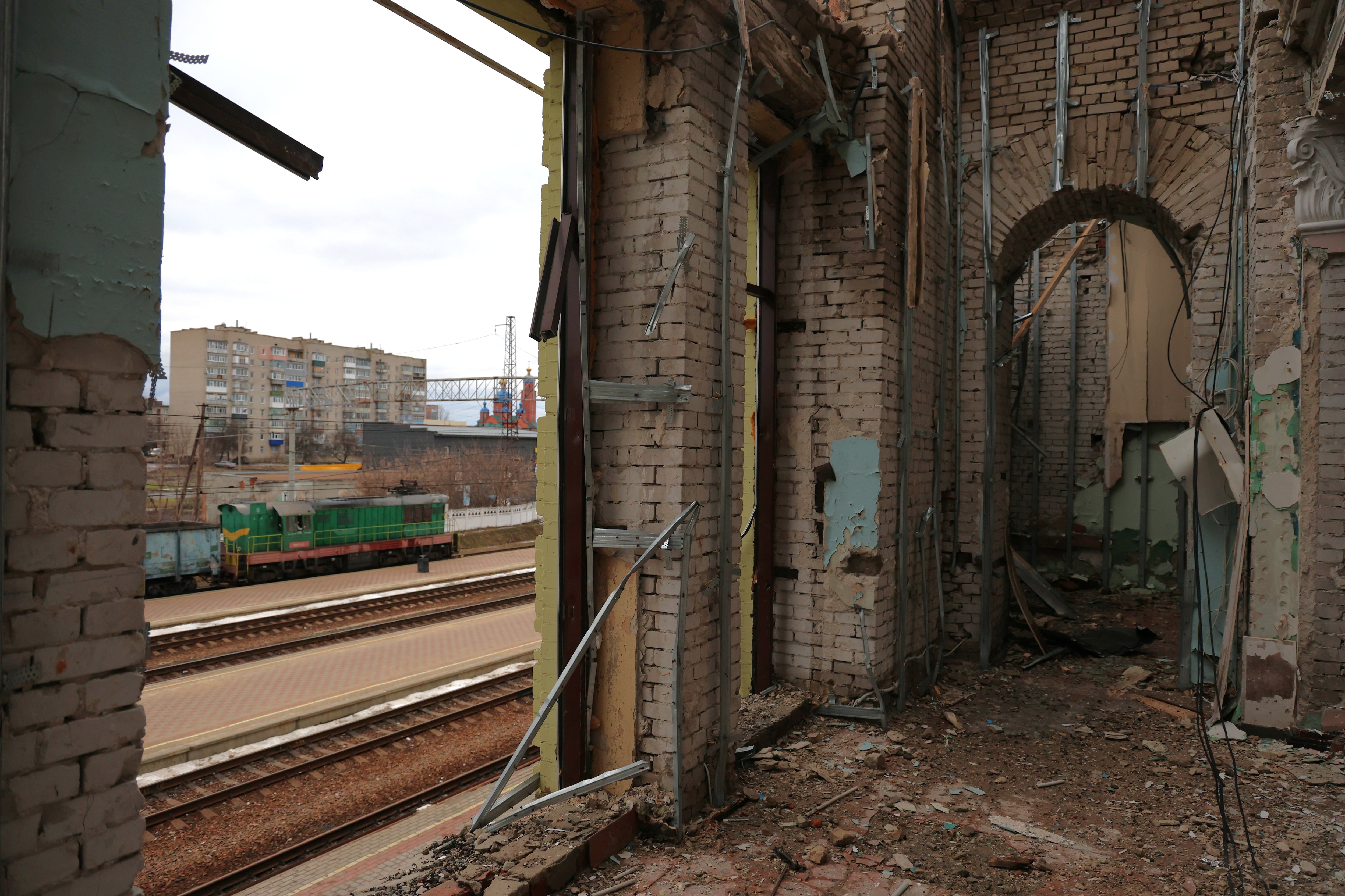 Estación de Lozova (región de Járkov), atacada por drones rusos en agosto de 2025.