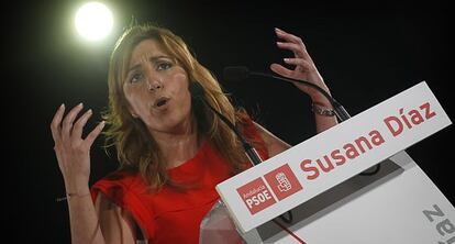 Susana D&iacute;az, ayer un acto tras la presentaci&oacute;n de los avales.