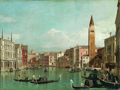 El Gran Canal de Venecia pintado por Canaletto, alrededor del año 1.730.