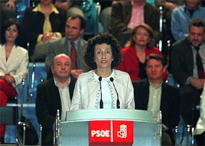 Mercedes Cabrera, el sábado, durante la presentación de las listas socialistas por Madrid.