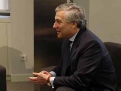 Mariano Rajoy y Antonio Tajani, durante su reuni&oacute;n en la sede del PP.