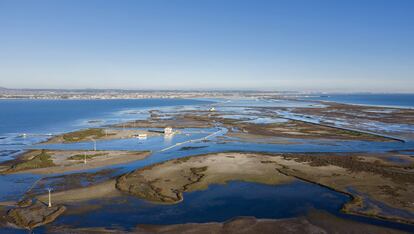 Panorámica aérea del mar Menor en febrero.