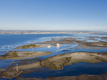 Panorámica aérea del mar Menor en febrero.