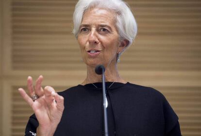 A diretora do FMI, Christine Lagarde, durante uma conferência em Washington o 3 de novembro.