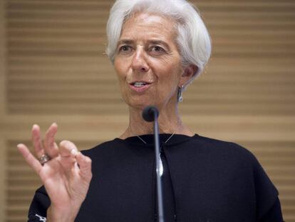 A diretora do FMI, Christine Lagarde, durante uma conferência em Washington o 3 de novembro.