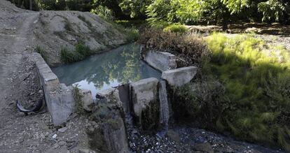 Vertido de aguas residuales al arroyo Mortaja en Coín (Málaga). 