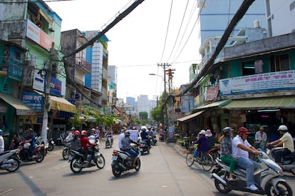 Una calle de Ciudad Ho Chi Minh, en Vietnam.