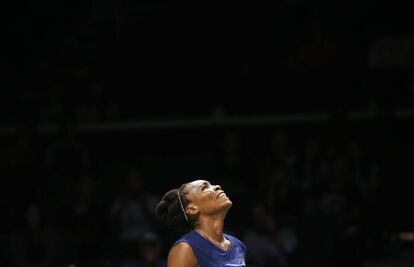 Venus Williams, durante el partido contra Ostapenko.