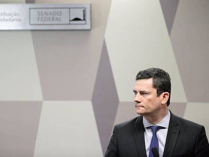 O ministro Sergio Moro na CCJ do Senado.