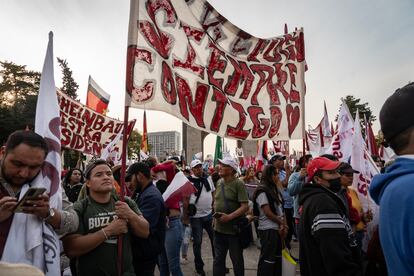 Partidarios de Claudia Sheinbaum, este jueves en Ciudad de México.