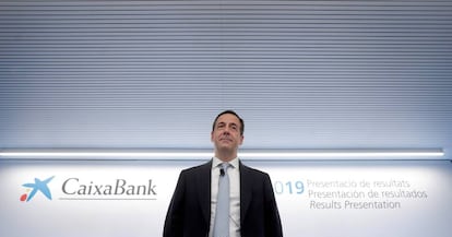 El consejero delegado de CaixaBank, Gonzalo Gortázar, durante la presentación de resultados del tercer trimestre del 2019 .