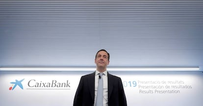 El consejero delegado de CaixaBank, Gonzalo Gortázar, durante la presentación de resultados del tercer trimestre del 2019 . 