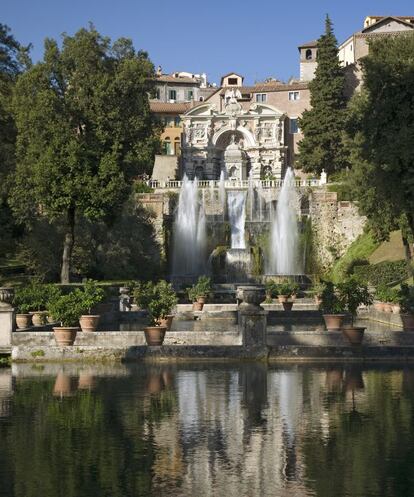 Jardines y fuentes de Villa d'Este, en Tívoli (Italia).