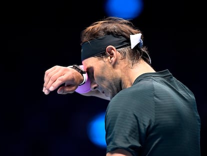 Nadal, durante el partido contra Thiem en Londres.