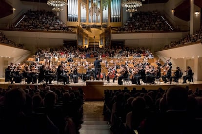 La Orquesta Nacional, en una actuación de septiembre de 2017 en el Auditorio Nacional de Madrid.