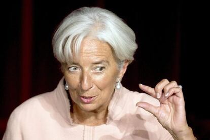 La directora del FMI, Christine Lagarde, durante una ceremonia en Berl&iacute;n.