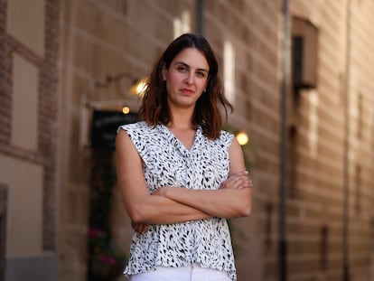 Rita Maestre, portavoz municipal por el grupo Más Madrid, durante la entrevista este martes en el Madrid de los Austrias.