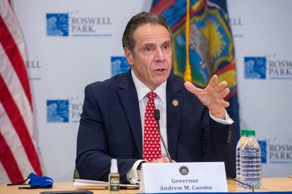 Andrew Cuomo, el 27 de enero en una conferencia de prensa sobre el coronavirus.