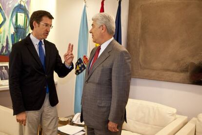 Feij&oacute;o durante su encuentro con el embajador mexicano, Javier Ram&iacute;rez.