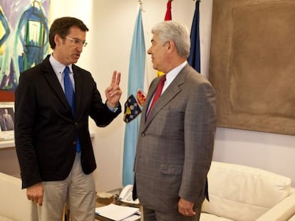 Feij&oacute;o durante su encuentro con el embajador mexicano, Javier Ram&iacute;rez.