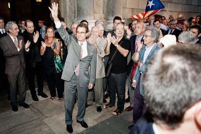 Artur Mas tras llegar de Madrid de la reunión con Mariano Rajoy.