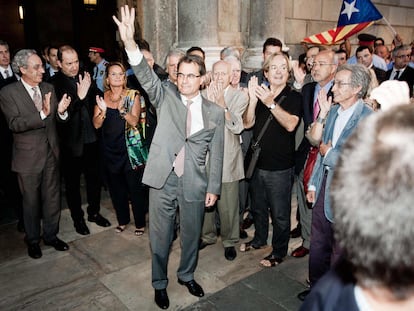 Artur Mas tras llegar de Madrid de la reunión con Mariano Rajoy.