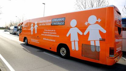 El nuevo autobús este martes en Madrid.