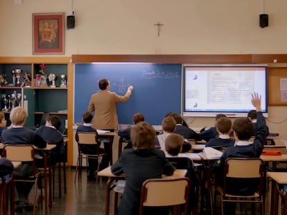 Aula el colegio Viaró, en Sant Cugat del Vallès (Barcelona) en una imagen de un vídeo promocional del centro.