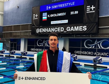 El nadador griego Kristian Gkolomeev, en la presentación, el miércoles en Las Vegas, de los Juegos Mejorados.