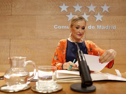 Cristina Cifuentes comparece ante la prensa el pasado 29 de agosto.