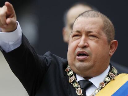 El presidente de Venezuela, Hugo Chávez, durante los actos de conmemoración de la muerte del Libertador Simón Bolívar el sábado pasado.