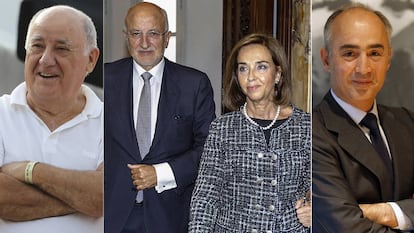 Amancio Ortega, Juan Roig i Hortensia Herrero i Rafael del Pino.