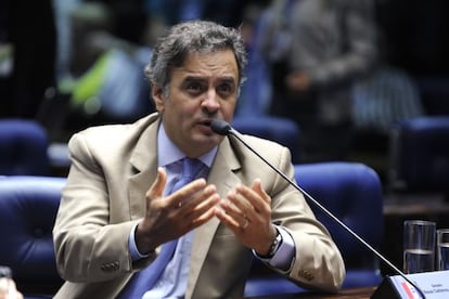 O senador A&eacute;cio Neves, no plen&aacute;rio. 