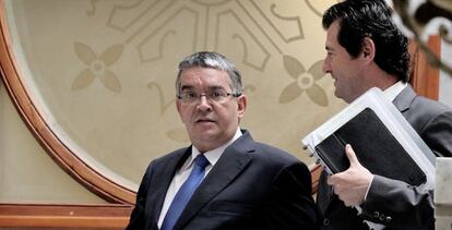 José Manuel Vela y José Ciscar tras la reunión del Consell.