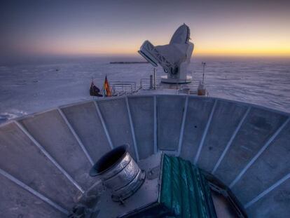 O telescópio BICEP2, instalado na base antártica Amundsen Scott, onde os cientistas dizem ter detectado impressões do Big Bang.