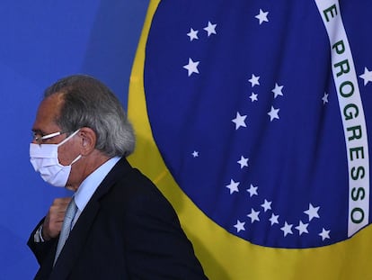 Paulo Guedes durante evento no Palácio do Planalto em 27 de setembro.