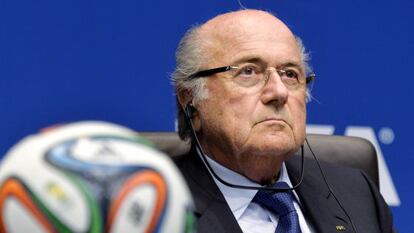 Joseph Blatter, presidente de la FIFA, en una rueda de prensa.