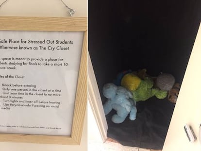 El armario para llorar creado por la estudiante de artes Nemo Miller.