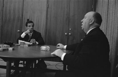 Truffaut y Hitchcock, en su entrevista de 1962.