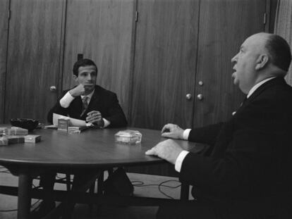 Truffaut y Hitchcock, en su entrevista de 1962.