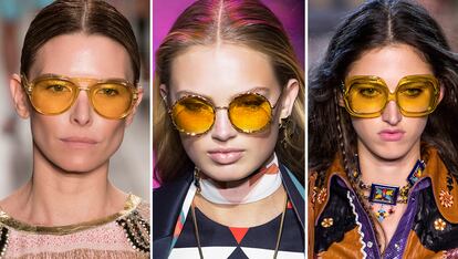 Gafas amarillas

Los cristales amarillos son el leitmotiv de las gafas de aviador de Custo Barcelona, las redondas de Elie Saab o las setenteras de Roberto Cavalli.