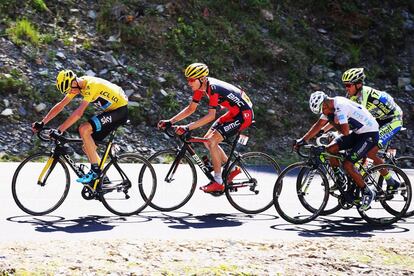 Froome, Van Garderen, Quintana y Contador, durante la etapa.