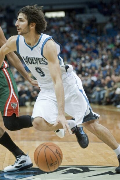 Ricky Rubio, en un partido de pretemporada ante los Bucks.