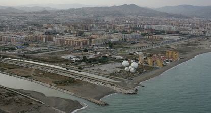 Vista a&eacute;rea de los terrenos de la T&eacute;rmica en M&aacute;laga.